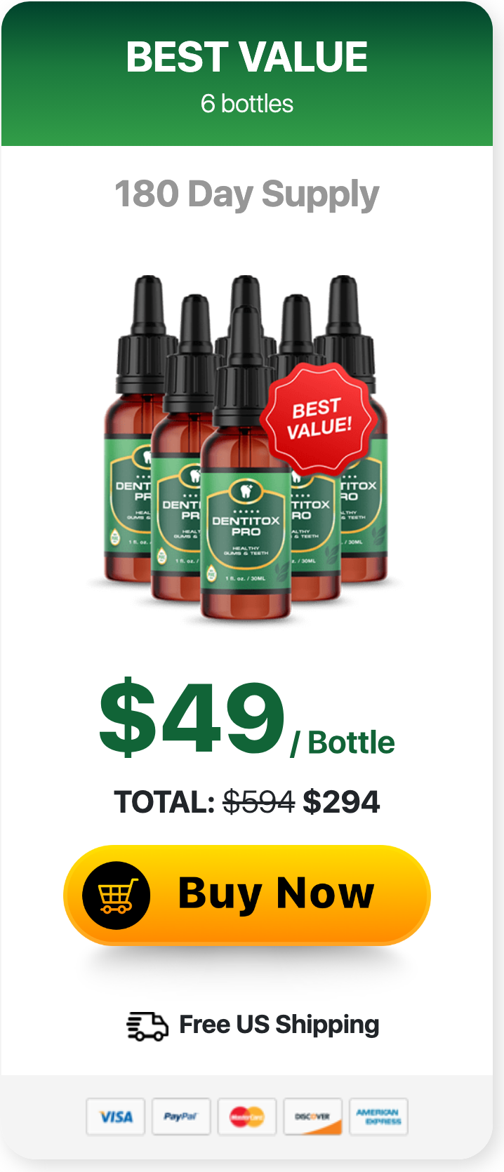 Dentitox Pro 180 day supply